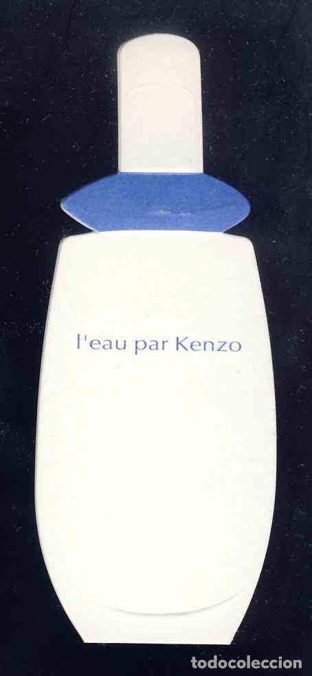 Old Labels: Tarjeta perfume troquelada y con relieve: L'EAU PAR KENZO. Probador