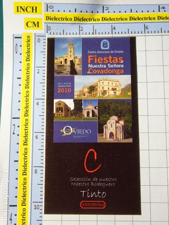 Etichette antiche: ETIQUETA DE BEBIDAS. VINO LICORES. VINO DE ASTURIAS FIESTAS NUESTRA SE&Ntilde;ORA DE COVADONGA 2010. 44