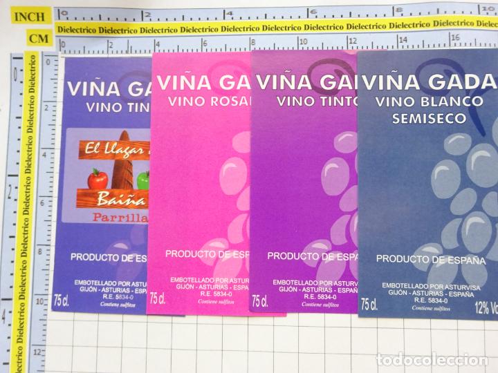 Alte Etiketten: ETIQUETA DE BEBIDAS. VINO LICORES. VINO DE ASTURIAS, VI&Ntilde;A GADA. SEMISECO ROSADO TINTO 74