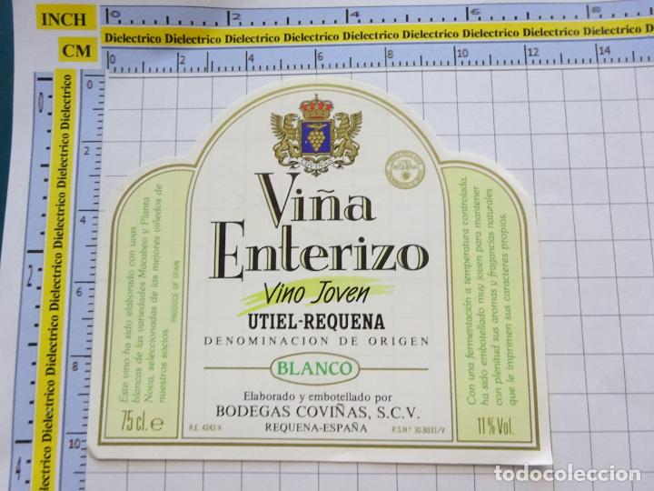 Alte Etiketten: ETIQUETA DE BEBIDAS. VINO LICORES. VINO DE VALENCIA. VI&Ntilde;A ENTERIZO UTIEL REQUENA .102