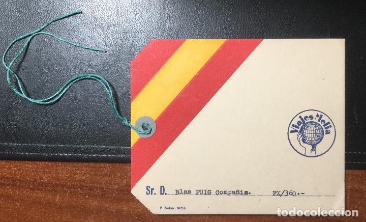 Etiquetas antiguas: VIAJES MELI&Aacute; , ANTIGUA ETIQUETA DE CART&Oacute;N PARA MALETAS , EN PERFECTO ESTADO , RARA.