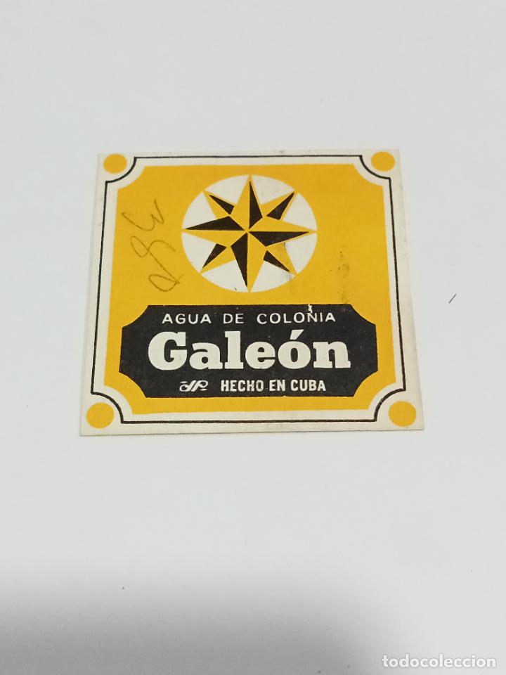 Etichette antiche: ANTIGUA ETIQUETA. AGUA DE COLONIA. GALE&Oacute;N. DP. HECHO EN CUBA. 5 X 5 CM