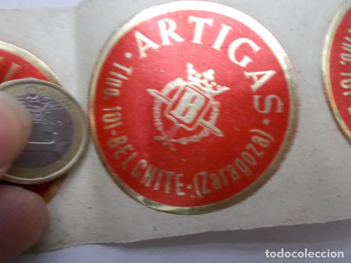 Etichette antiche: ETIQUETA,DE,UNA,VIEJA IMPRETA,A&Ntilde;OS,,50,60 UNICA,EN,TC, ARTIGAS B BELCHITE ZARAGOZA &iexcl;&iexcl;