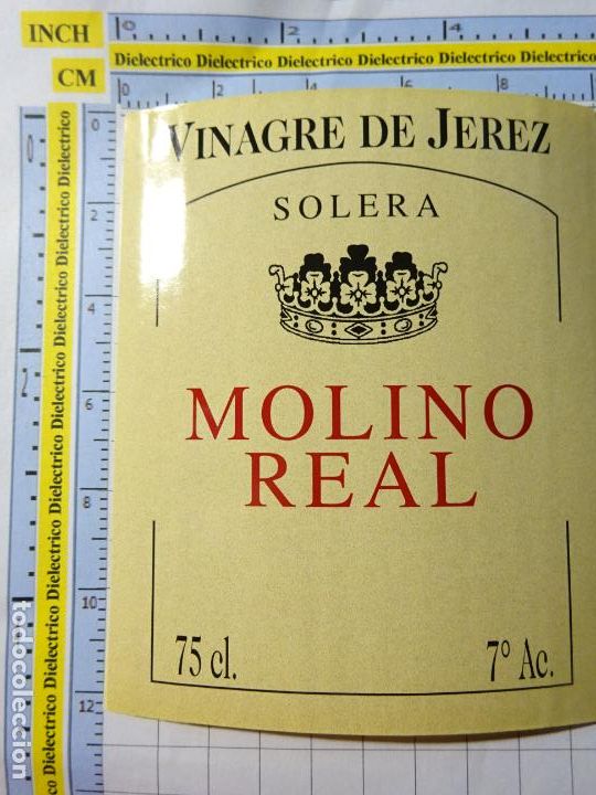 Old Labels: ETIQUETA DE BEBIDAS. VINO LICORES. C&Aacute;DIZ. VINAGRE DE JERES MOLINO REAL. 125