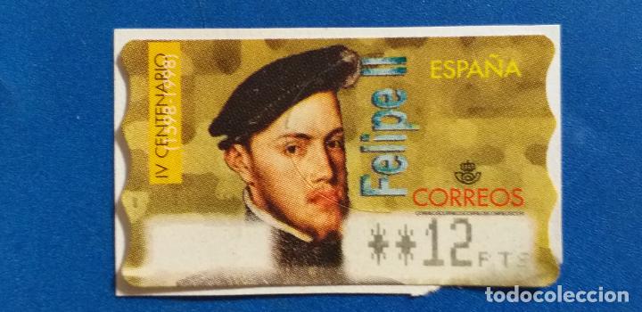 Etiquetas antiguas: ETIQUETA AUTOADHESIVA del IV Centenario de Felipe II