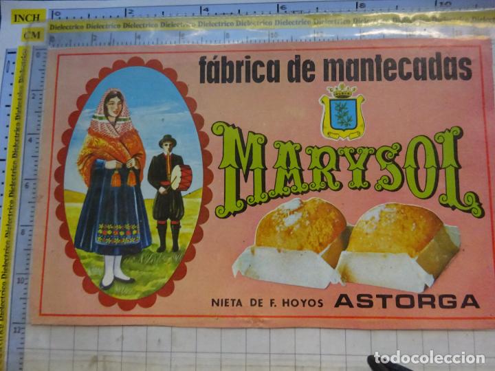Old Labels: ETIQUETA DE F&Aacute;BRICA DE MANTECADOS MARYSOL NIETA DE HOYOS, ASTORGA. LE&Oacute;N. C19
