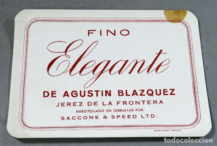 Old Labels: Etiqueta Fino Elegante Agust&iacute;n Blazquez Jerez de la Frontera