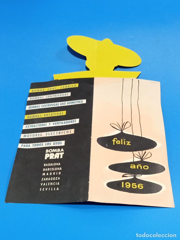 Etichette antiche: PANFLETO PUBLICITARIO TROQUELADO. BOMBA PRAT. FELICITACI&Oacute;N NAVIDE&Ntilde;A 1956. MEDIDAS: 10 X 20.5 CM