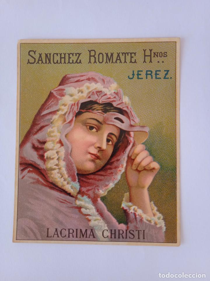 Old Labels: Etiqueta. Sanchez Romate Hnos. Jerez. Lacrima Christi