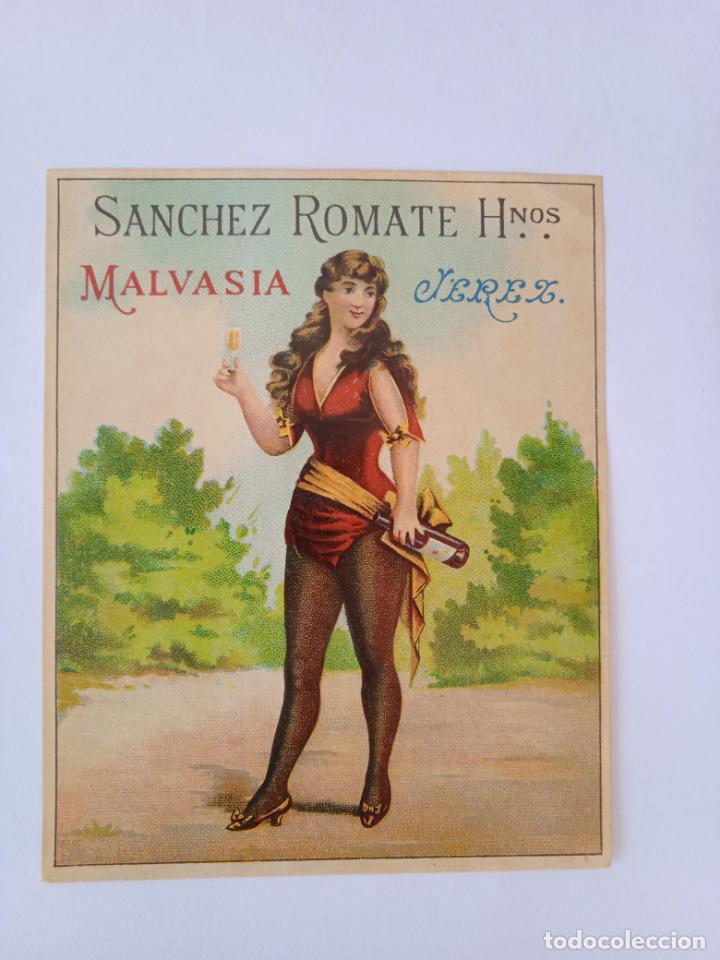 Old Labels: Etiqueta. Sanchez Romate Hnos. Malvasia Jerez