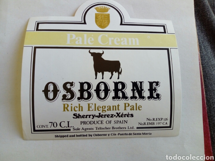 Etiquetas antiguas: Etiqueta publicidad OSBORNE PALE CREAM RICH ELEGANT