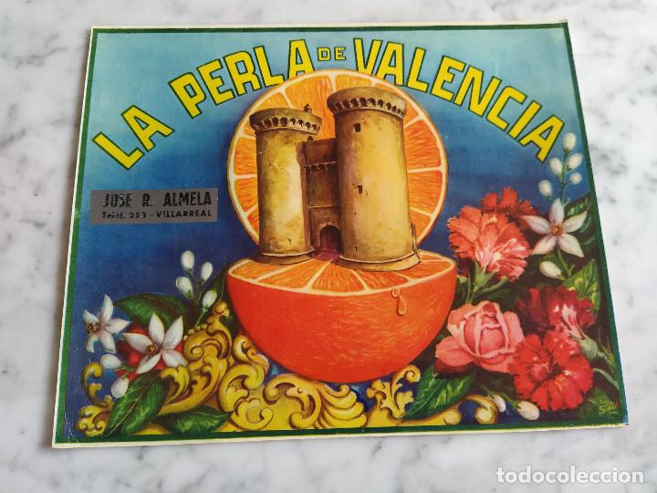 Alte Etiketten: etiqueta naranjas la perla de valencia jose R. almela villarreal