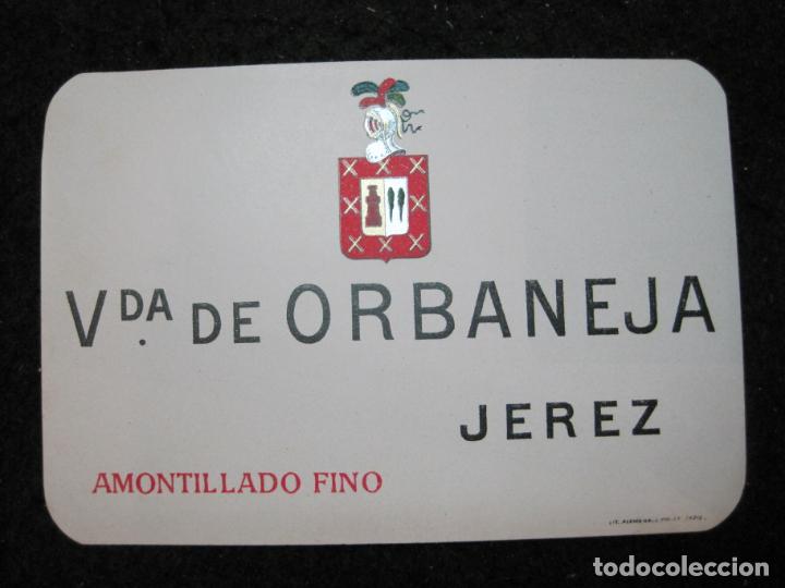 Old Labels: ORBANEJA-JEREZ-AMONTILLADO FINO-ETIQUETA ANTIGUA-VER FOTOS-(93.517)