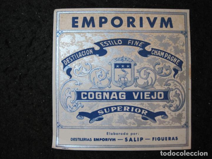 Old Labels: EMPORIUM-COGNAC VIEJO SUPERIOR-ETIQUETA ANTIGUA-VER FOTOS-(K-6658)