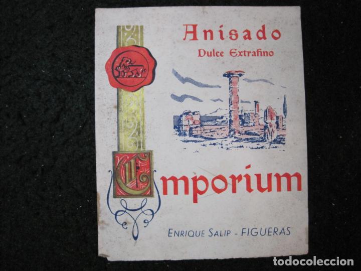 Old Labels: ANISADO DULCE EXTRAFINO-EMPORIUM-ENRIQUE SALIP-FIGUERAS-ETIQUETA ANTIGUA-VER FOTOS-(K-6659)