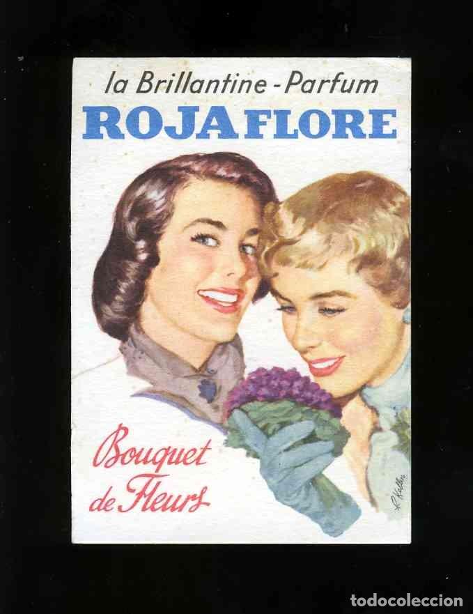 Etiquetas antiguas: Tarjeta de perfume: La Brillantine ROJA FLORE