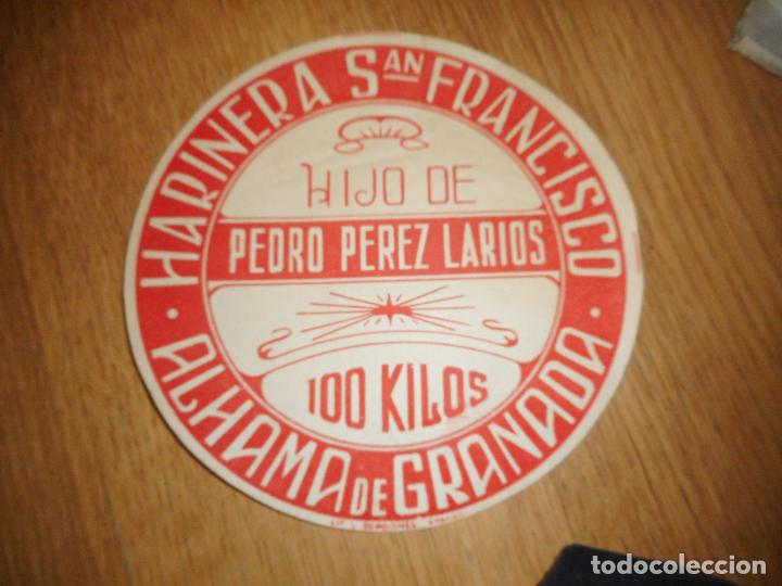 Etiquetas antiguas: ANTIGUA ETIQUETA HARINERA SAN FRANCISCO HIJO PEDRO PEREZ LARIOS ALHAMA DE GRANADA A&Ntilde;OS 30?