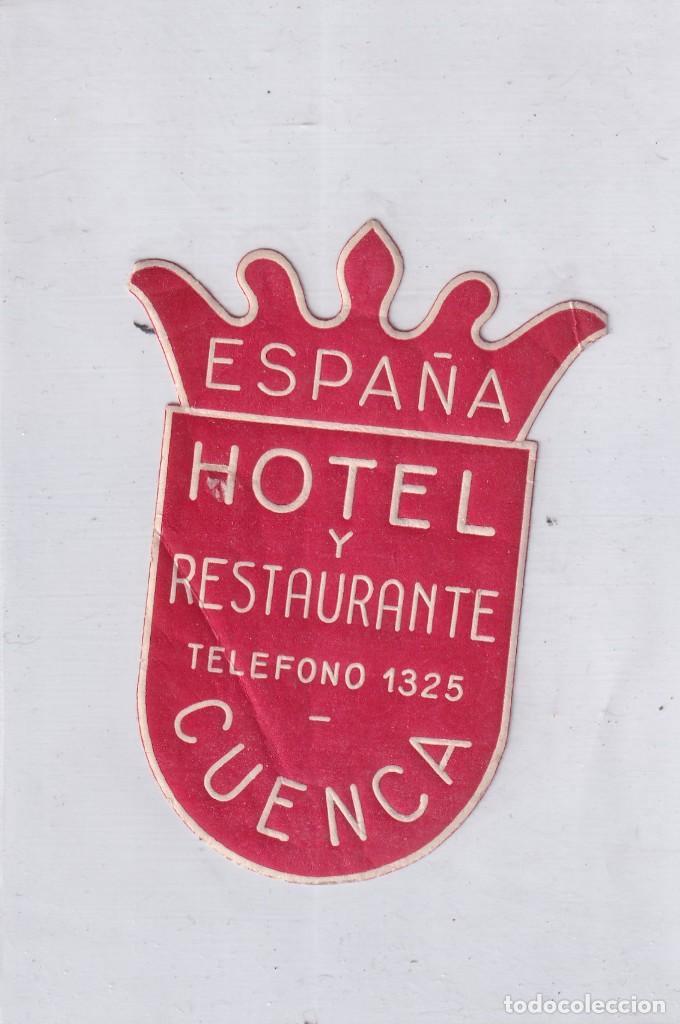 Etiquetas antiguas: ANTIGUA ETIQUETA DEL HOTEL ESPA&Ntilde;A DE CUENCA 9 7 cm