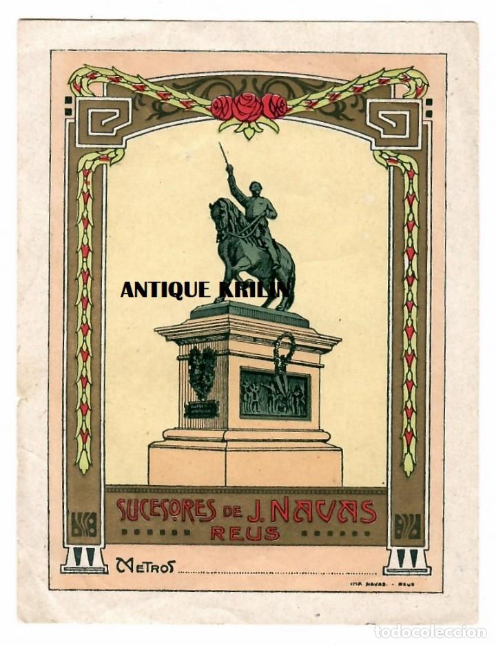 Etiquetas antiguas: ETIQUETA PRODUCTOS SUCESORES DE J. NAVAS DE REUS 9,5 X 12.5 IMPRENTA NAVAS