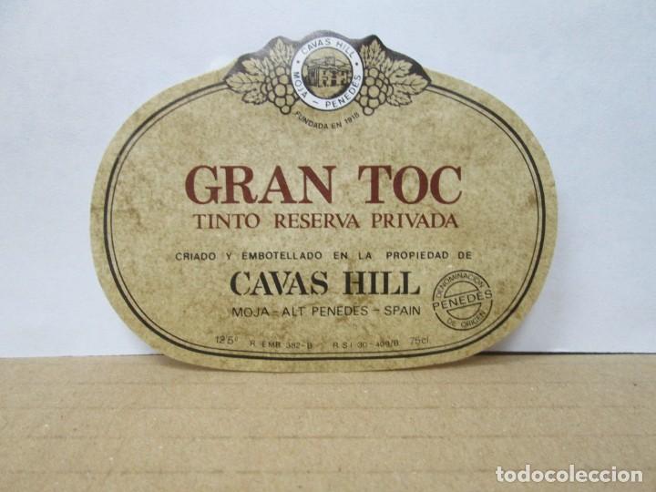 Etiquetas antiguas: ANTIGUA ETIQUETA, GRAN TOC, TINTO RESERVA RVADA