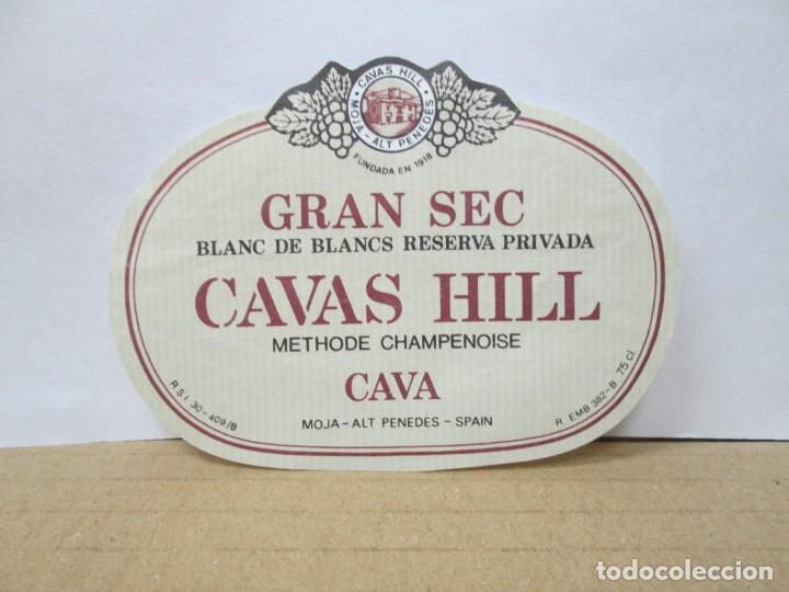 Etiquetas antiguas: ANTIGUA ETIQUETA, GRAN SEC CAVA HILL CAVA