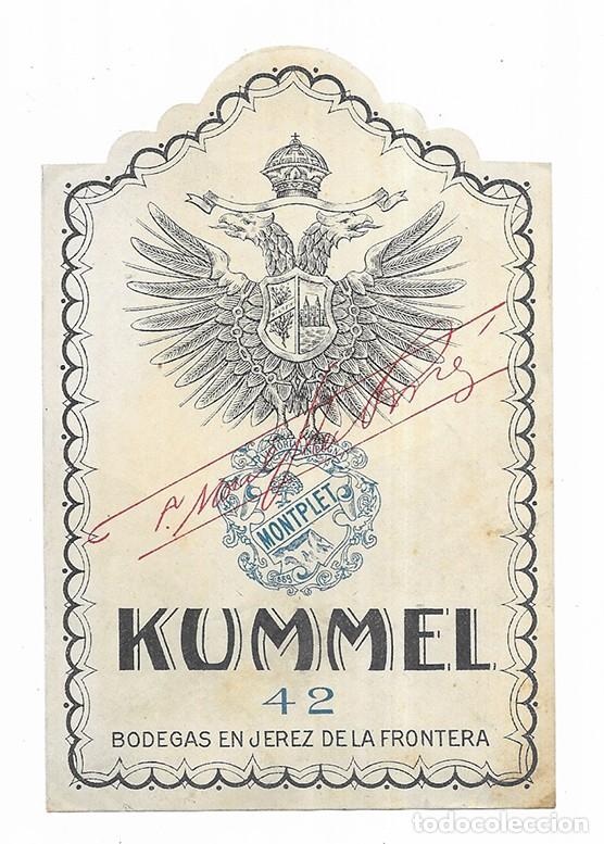 Etiquetas antiguas: KUMMEL 42 Bodegas en Jerez de la Frontera Etiqueta