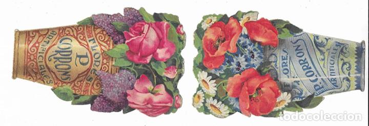 Etiquetas antiguas: Flores Artificiales. P.CORRONS Fabrica de Flores ventas mayor y detall.