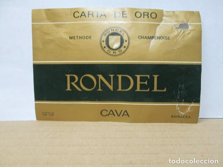 Etiquetas antiguas: ANTIGUA ETIQUETA, CARTA DE ORO RONDEL CAVA