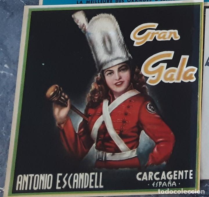 Etiquetas antiguas: Etiqueta de naranjas Gran Gala, Antonio Escandell, Carcaixent Carcagente