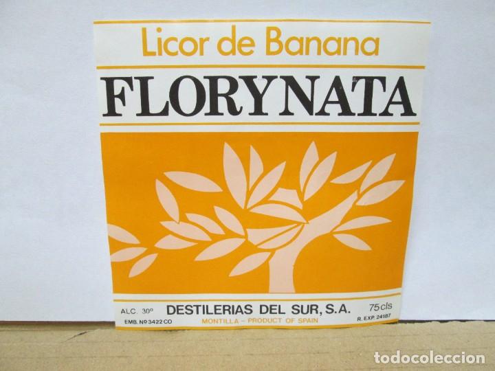 Etiquetas antiguas: ANTIGUA ETIQUETA, LICOR DE BANANA FLORYNATA