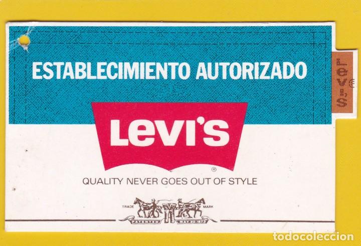 Etiquetas antiguas: ETIQUETA DOBLE ROPA. LEVI'S / LEVIS. ESTABLECIMIENTO AUTORIZADO (A&Ntilde;OS 80)