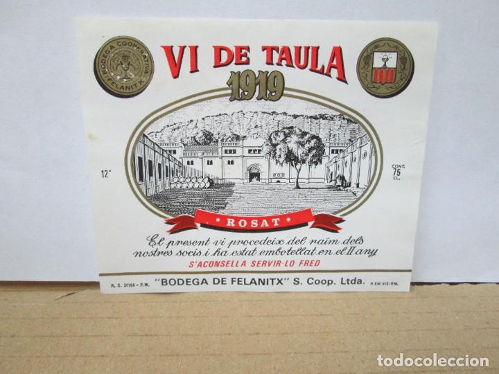 Etiquetas antiguas: ANTIGUA ETIQUETA, VI DE TAULA 1919 ROAT BODEGAS FELANITX