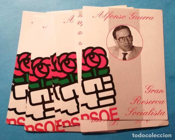 &Eacute;tiquettes anciennes: ETIQUETAS ADHESIVAS VINO - GRAN RESERVA SOCIALISTA - ALFONSO GUERRA. EL ENVIO ESTA INCLUIDO.