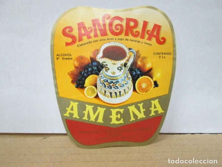 Etiquetas antiguas: ANTIGUA ETIQUETA, SANGRIA AMENA