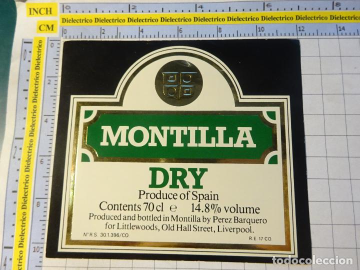 Old Labels: ETIQUETA DE BEBIDAS. VINO LICORES. MONTILLA DRY C&Oacute;RDOBA. EXPORTACI&Oacute;N LIVERPOOL. 144