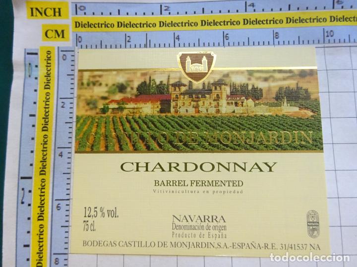 Alte Etiketten: ETIQUETA DE BEBIDAS. VINO LICORES. NAVARRA CASTILLO DE MONJARD&Iacute;N CHARDONNAY. 232