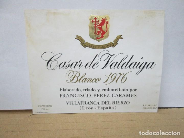 Etiquetas antiguas: ANTIGUA ETIQUETA, CASAR DE VALDAIGA BLANCO 1976