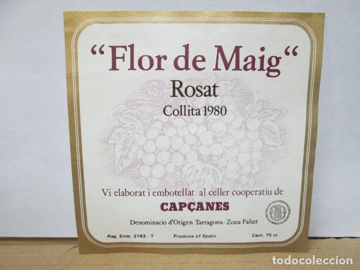 Etiquetas antiguas: ANTIGUA ETIQUETA, FLOR DE MAIG ROSAT COLLITA 1980