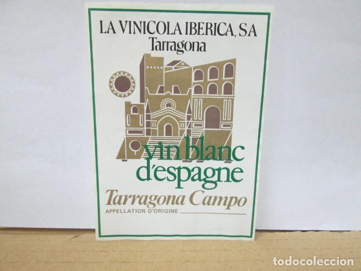 Etiquetas antiguas: ANTIGUA ETIQUETA, VIN BLANC D' ESPAGNA LA VINICOLA IBERICA