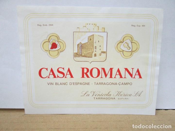 Etiquetas antiguas: ANTIGUA ETIQUETA, VIN BLANC D'ESPAGNE TARRAGONA CASA ROMANA