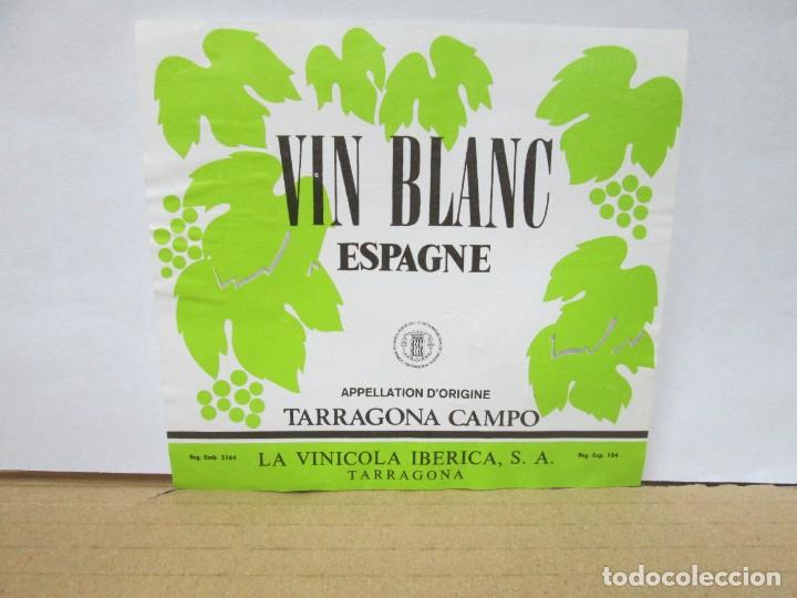 Etiquetas antiguas: ANTIGUA ETIQUETA, VIN BLANC ESPAGNE LA VINICOLA IBERICA
