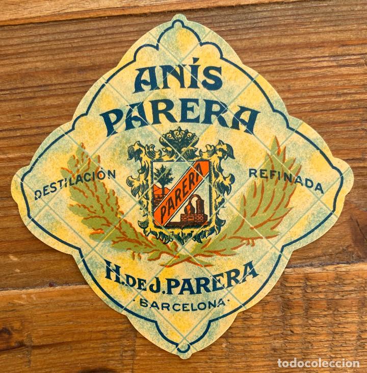 Old Labels: ETIQUETA DE ANIS PARERA, H. DE. J. PARERA, MIDE 9,5 CMS.