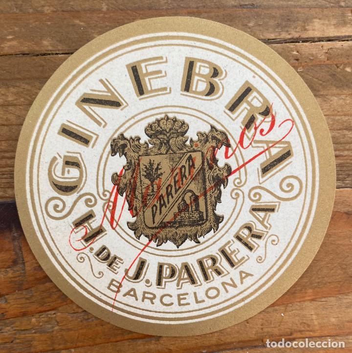 Etiquetas antiguas: ANTIGUA ETIQUETA, GINEBRA MARINOS DE PARERA, MIDE 7 CMS.