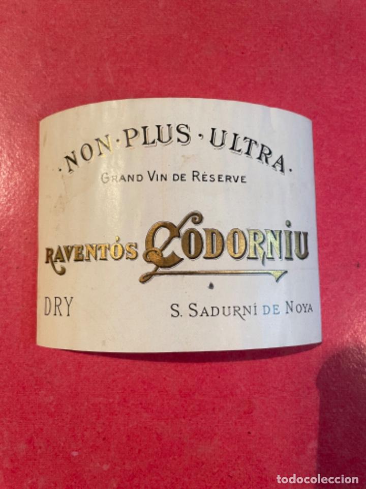 Etiquetas antiguas: VINO /CAVA- ANTIGUA ETIQUETAPRINCIPIO DE S. XX NON PLUS ULTRA RAVENT&Oacute;S CODORNIU DRY GRAND VIN DE RES