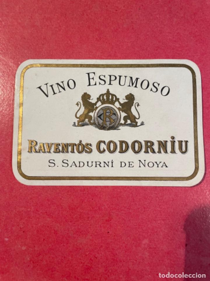 Etiquetas antiguas: VINOS / CAVA - ANTIGUA ETIQUETA PRINCIPIO S.XX VINO ESPUMOSO RAVENT&Oacute;S CODORNIU S.SADURNI DE NOYA