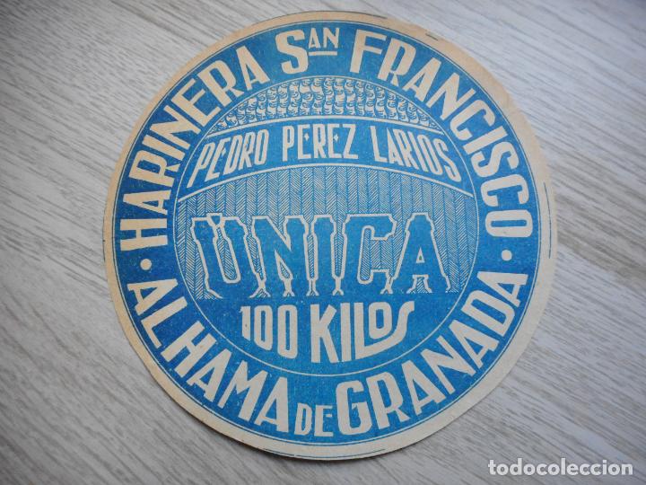 Etiquetas antiguas: ANTIGUA ETIQUETA HARINERA SAN FRANCISCO PEDRO PEREZ LARIOS ALHAMA DE GRANADA A&Ntilde;OS 30?
