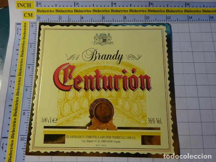 Etichette antiche: ETIQUETA DE BEBIDAS. VINO LICORES. CHINCH&Oacute;N MADRID BRANDY CENTURI&Oacute;N. 687