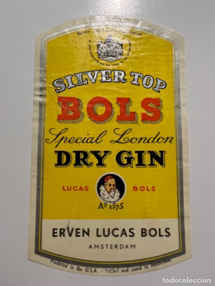 Etiquetas antiguas: ANTIGUA ETIQUETA GINEBRA DRY GYN BOLS