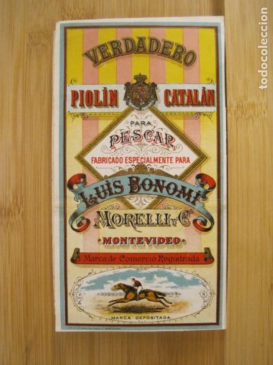Old Labels: PIOLIN CATALAN PARA PESCAR LUIS BONOMI-ETIQUETA ANTIGUA-VER FOTOS-(K-7278)