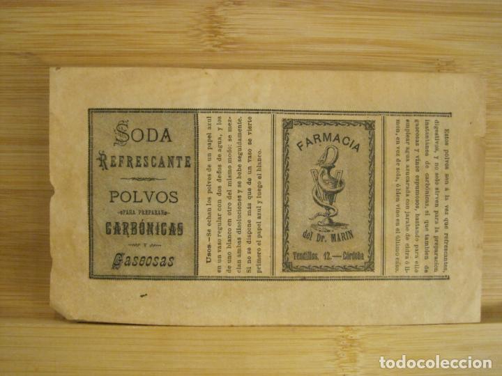 Old Labels: FARMACIA DR MARTIN-SODA REFRESCANTE GASEOSAS-ETIQUETA ANTIGUA-VER FOTOS-(K-7279)